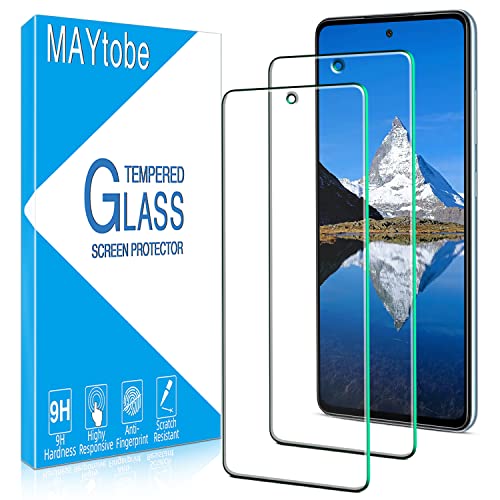 MAYtobe (2 Stück) Panzerglas für Samsung Galaxy A52 4G, A52 5G Displayschutzfolie, vollständige Abdeckung, 0,25 mm, Härtegrad 10H, blasenfrei von MAYtobe