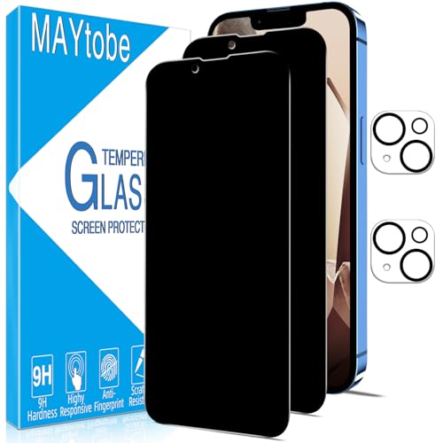 MAYtobe 2+2 Stück Sichtschutz Schutzfolie für iPhone 13 und Kameraschutz, Volle Abdeckung, Anti Spy, 9H Härte Schutzglas, Anti-Kratzen MAYtobe 2+2 Stück Sichtschutz Schutzfolie für iPhone 13 und Kameraschutz, Volle Abdeckung, Anti Spy, 9H Härte Schutzglas, Anti-Kratzen von MAYtobe