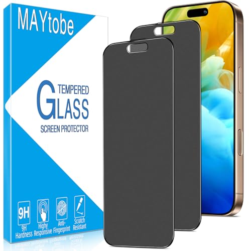 MAYtobe 2 Stück Matt Sichtschutz Schutzfolie für iPhone 16 Pro, Volle Abdeckung, Anti Spy, Matte, 9H Härte Schutzglas, Anti-Kratzen MAYtobe 2 Stück Matt Sichtschutz Schutzfolie für iPhone 16 Pro, Volle Abdeckung, Anti Spy, Matte, 9H Härte Schutzglas, Anti-Kratzen von MAYtobe