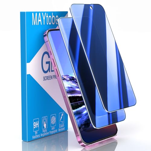 MAYtobe 2 Stück Blau Sichtschutz Schutzfolie für iPhone 16 Plus, Buntes Blau Blickschutz folie, Volle Abdeckung, Anti Spy, 9H Härte Schutzglas, Anti-Kratzen MAYtobe 2 Stück Blau Sichtschutz Schutzfolie für iPhone 16 Plus, Buntes Blau Blickschutz folie, Volle Abdeckung, Anti Spy, 9H Härte Schutzglas, Anti-Kratzen von MAYtobe