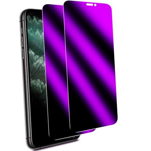 MAYtobe 2 Stück Purpur Sichtschutz Schutzfolie für iPhone 11, iPhone XR, Buntes Purpur Blickschutz folie, Volle Abdeckung, Anti Spy, 9H Härte Schutzglas, Anti-Kratzen von MAYtobe