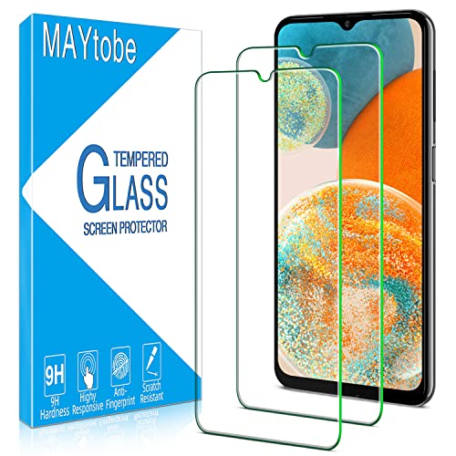 MAYtobe 2 Stück Schutzfolie für Samsung Galaxy A23 5G Schutzglas, Frei von Kratzern, 9H Härte Glas, Ultrabeständig, Blasenfrei, Ultra-Klar Displayschutzfolie von MAYtobe