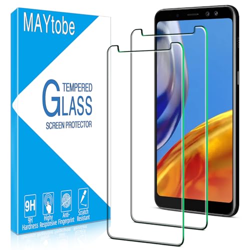 MAYtobe 2 Stück Schutzfolie für Samsung Galaxy A8 2018, Frei von Kratzern, HD Displayschutzfolie, 9H Härte Glas, Ultrabeständig, 0.33mm Ultra-Klar, Blasenfrei von MAYtobe