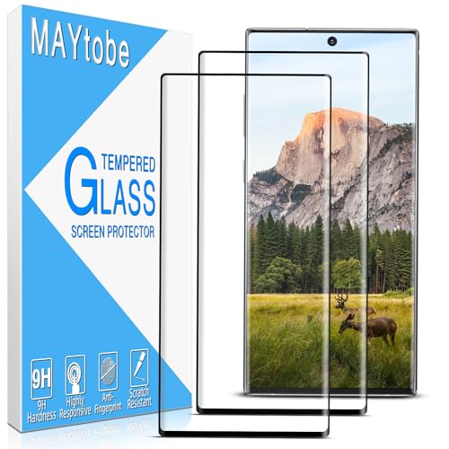 MAYtobe 2 Stück Schutzfolie für Samsung Galaxy Note 10 Plus Schutzglas, 3D Curved Volle Abdeckung, HD Displayschutzfolie, Anti-Kratzen, 9H Härte, Ultrabeständig, Blasenfreie, Ultra-Klar von MAYtobe