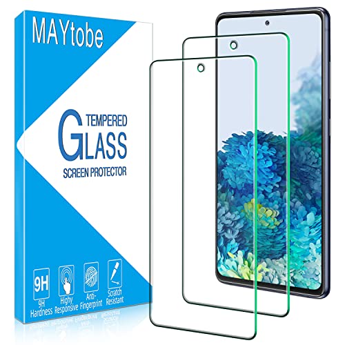 MAYtobe 2 Stück Schutzfolie für Samsung Galaxy S20 FE 5G, HD Glas Displayschutzfolie, Fingerabdruck-ID Unterstützen, Frei von Kratzern, Blasenfreie, 0,33mm Ultra-Klar, 9H Härte, Ultrabeständig von MAYtobe