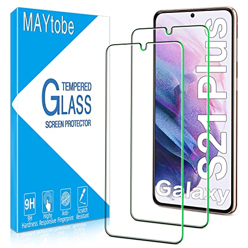 MAYtobe 2 Stück Schutzfolie für Samsung Galaxy S21 Plus 5G Schutzglas, Fingerabdruck-ID Unterstützen, Blasenfrei, 9H Härte, Anti-Kratzen, Ultra-Klar Displayschutzfolie von MAYtobe