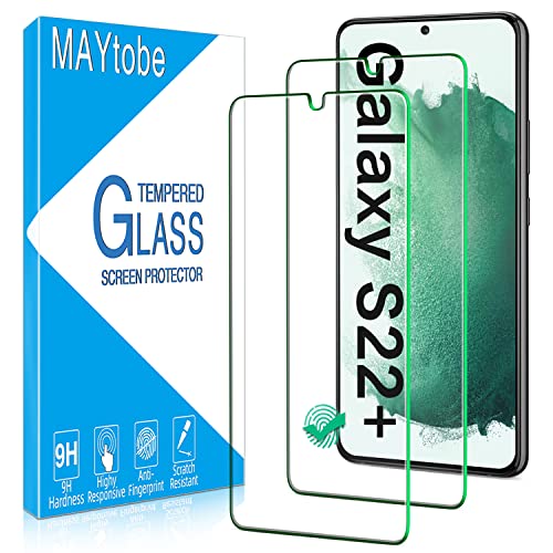 MAYtobe [2 Stück] Schutzfolie für Samsung Galaxy S22 Plus 5G, Fingerabdruck-ID Unterstützen, Anti-Kratzen, 9H Härte, Ultra-Klar Glas Displayschutzfolie, Blasenfrei von MAYtobe