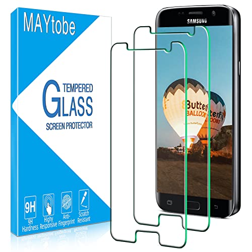 MAYtobe 2 Stück Schutzfolie für Samsung Galaxy S7, Frei von Kratzern, 9H Härte Glas, HD Displayschutzfolie, Ultra-Klar, Ultrabeständig, Blasenfrei von MAYtobe