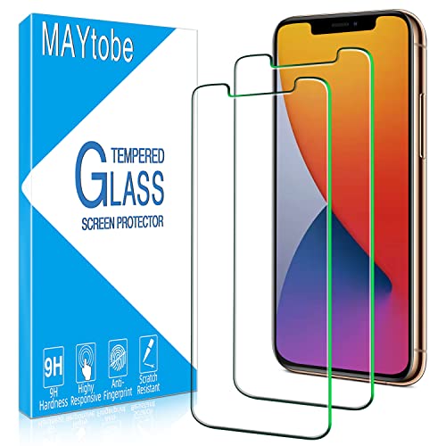 MAYtobe 2 Stück Schutzfolie für iPhone 11 Pro Max, XS Max 6,5 Zoll, Anti-Kratzen, Blasenfreie, 9H Härte Glas, Ultrabeständig, 0,33mm Ultra-Klar, HD Displayschutzfolie von MAYtobe
