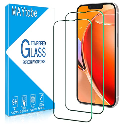 MAYtobe 2 Stück Schutzfolie für iPhone 13/13 Pro Schutzglas, 6,1 Zoll, Anti-Kratzen, 9H Härte Glas, Blasenfrei, Ultra-Klar Displayschutzfolie, Ultrabeständig von MAYtobe