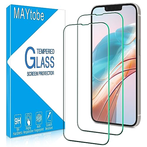 MAYtobe 2 Stück Schutzfolie für iPhone 13 Mini (5,4), Ultra-Klar, Frei von Kratzern, 9H Härte, Ultrabeständig, 2.5D Rand, Blasenfrei, Glas Displayschutzfolie von MAYtobe