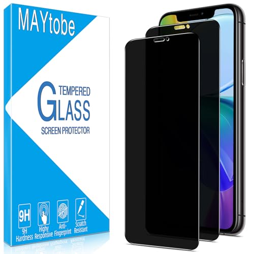 MAYtobe 2 Stück Sichtschutz Schutzfolie für iPhone 11, iPhone XR, Anti Spy Displayschutzfolie, 9H Härte Glas, Anti-Kratzen von MAYtobe
