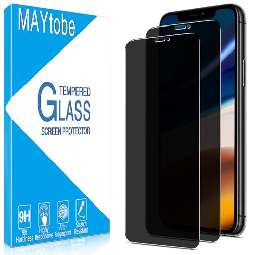 MAYtobe 2 Stück Sichtschutz Schutzfolie für iPhone 11 Pro Max/iPhone XS Max 6,5 Zoll, Volle Abdeckung, Anti Spy, 9H Härte Glas, Anti-Kratzen MAYtobe 2 Stück Sichtschutz Schutzfolie für iPhone 11 Pro Max/iPhone XS Max 6,5 Zoll, Volle Abdeckung, Anti Spy, 9H Härte Glas, Anti-Kratzen von MAYtobe