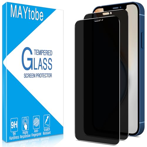MAYtobe 2 Stück Sichtschutz Schutzfolie für iPhone 12, iPhone 12 Pro, Anti Spy Displayschutzfolie, 9H Härte Glas, Anti-Kratzen MAYtobe 2 Stück Sichtschutz Schutzfolie für iPhone 12, iPhone 12 Pro, Anti Spy Displayschutzfolie, 9H Härte Glas, Anti-Kratzen von MAYtobe