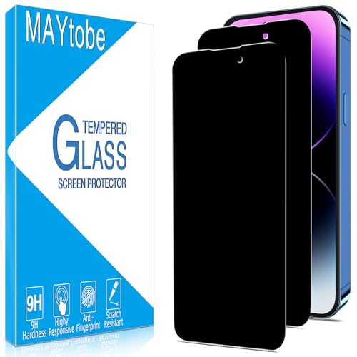 MAYtobe 2 Stück Sichtschutz Schutzfolie für iPhone 14 Pro, Volle Abdeckung, Anti Spy, 9H Härte Schutzglas, Anti-Kratzen MAYtobe 2 Stück Sichtschutz Schutzfolie für iPhone 14 Pro, Volle Abdeckung, Anti Spy, 9H Härte Schutzglas, Anti-Kratzen von MAYtobe