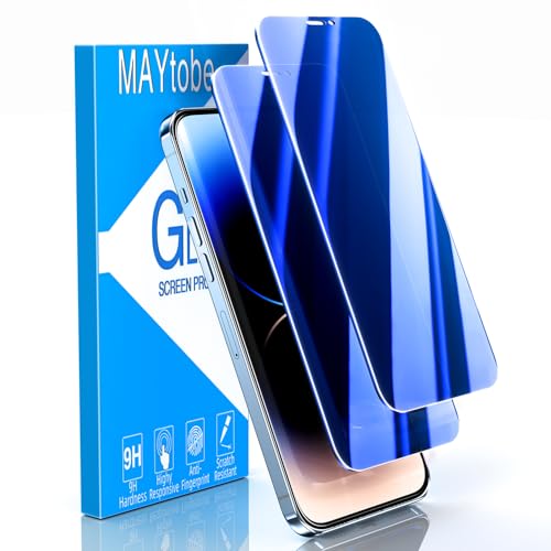 MAYtobe 2 Stück Blau Sichtschutz Schutzfolie für iPhone 12 Pro Max, Buntes Blau Blickschutz folie, Volle Abdeckung, Anti Spy, 9H Härte Schutzglas, Anti-Kratzen MAYtobe 2 Stück Blau Sichtschutz Schutzfolie für iPhone 12 Pro Max, Buntes Blau Blickschutz folie, Volle Abdeckung, Anti Spy, 9H Härte Schutzglas, Anti-Kratzen von MAYtobe