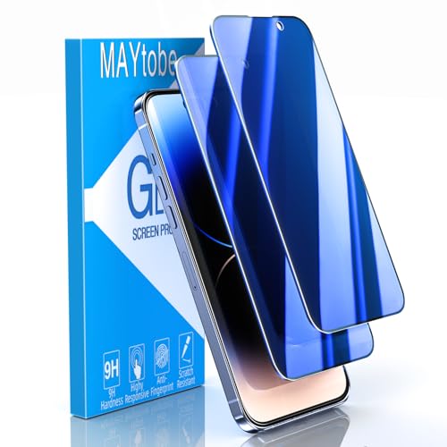 MAYtobe 2 Stück Blau Sichtschutz Schutzfolie für iPhone 15, Buntes Blau Blickschutz folie, Volle Abdeckung, Anti Spy, 9H Härte Schutzglas, Anti-Kratzen MAYtobe 2 Stück Blau Sichtschutz Schutzfolie für iPhone 15, Buntes Blau Blickschutz folie, Volle Abdeckung, Anti Spy, 9H Härte Schutzglas, Anti-Kratzen von MAYtobe
