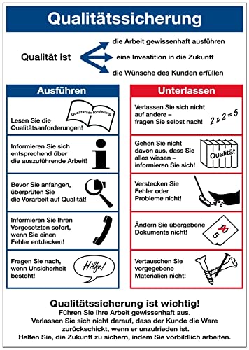 Aufkleber Aushang Hinweis „Motivationstafel Qualitätssicherung“ QM Schild Folie selbstklebend | Größe wählbar Made in Germany, Größe: 42x59,5cm Aufkleber Aushang Hinweis „Motivationstafel Qualitätssicherung“ QM Schild Folie selbstklebend | Größe wählbar Made in Germany, Größe: 42x59,5cm von MBS SIGNS