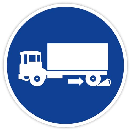 Aufkleber Gebotszeichen Hinweis „Unterlegkeil benutzen - hinten“ Folie selbstklebend ähnl. ISO 7010 | Ø 5-30 cm Made in Germany, Größe: Ø20 cm von MBS-SIGNS