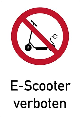 Axppin Hinweisaufkleber "E-Scooter verboten" 10x15 cm, Vinyl, Warnend von MBS-SIGNS