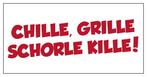 Fun Aufkleber Pfälzer Sprüche „Chille Grille Schorle Kille!“ Schild Folie selbstklebend | Größe wählbar Made in Germany, Größen Name: 5x10cm Fun Aufkleber Pfälzer Sprüche „Chille Grille Schorle Kille!“ Schild Folie selbstklebend | Größe wählbar Made in Germany, Größen Name: 5x10cm von MBS-SIGNS