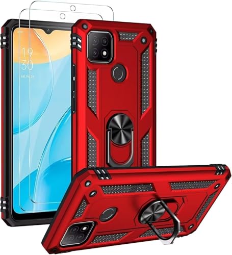 MBSLFY Hülle für OnePlus 9 Schutzhülle, 2*Schutzfolie Schutzglas, Ringhalter Ständer Stabile Stoßfest Cover Case Handy Hüllen, Rot MBSLFY Hülle für OnePlus 9 Schutzhülle, 2*Schutzfolie Schutzglas, Ringhalter Ständer Stabile Stoßfest Cover Case Handy Hüllen, Rot von MBSLFY