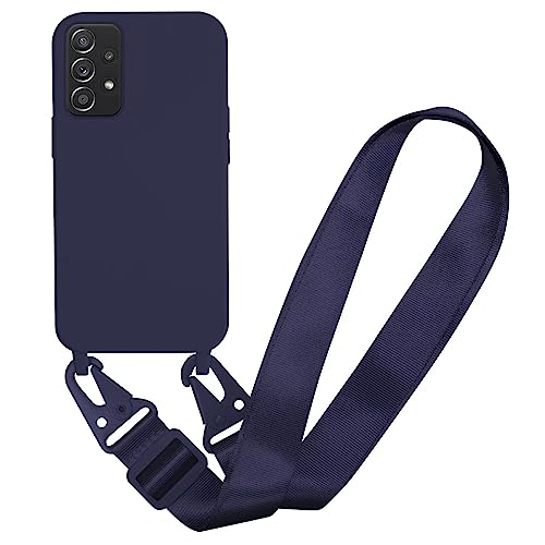 MBSLFY Silikon Handykette für Samsung Galaxy A72 5G Hülle mit Band,Verstellbarer Halskette Handyhülle,Necklace Hülle mit Band, Handyhülle für zum Umhängen,Case mit Schnur,Navy blau von MBSLFY