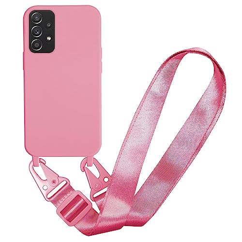 MBSLFY Silikon Handykette für Samsung Galaxy A72 5G Hülle mit Band,Verstellbarer Halskette Handyhülle,Necklace Hülle mit Band, Handyhülle für zum Umhängen,Case mit Schnur,Rosa von MBSLFY