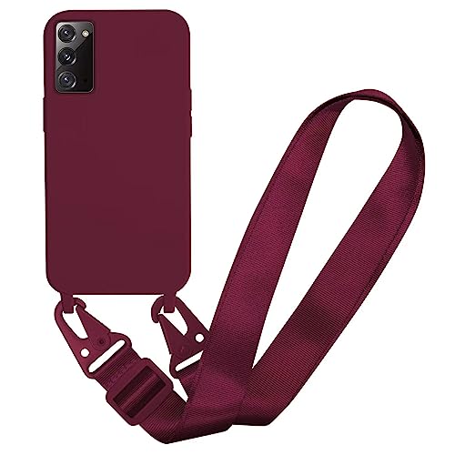 MBSLFY Silikon Handykette für Samsung Galaxy Note 20 Hülle mit Band,Verstellbarer Halskette Handyhülle,Necklace Hülle mit Band, Handyhülle für zum Umhängen,Case mit Schnur,Rot von MBSLFY