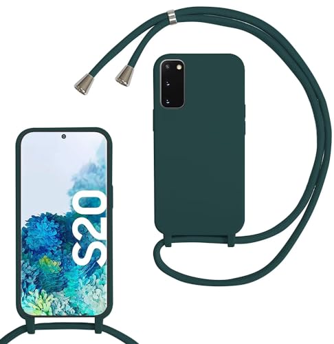 MBSLFY Silikon Handykette für Samsung Galaxy S20 Hülle mit Band,Silikon Necklace Handyhülle mit Abnehmbar Kordel zum Umhängen Stossfest Bumper Handy Schutzhülle für Samsung Galaxy S20, Dunkel grün MBSLFY Silikon Handykette für Samsung Galaxy S20 Hülle mit Band,Silikon Necklace Handyhülle mit Abnehmbar Kordel zum Umhängen Stossfest Bumper Handy Schutzhülle für Samsung Galaxy S20, Dunkel grün von MBSLFY