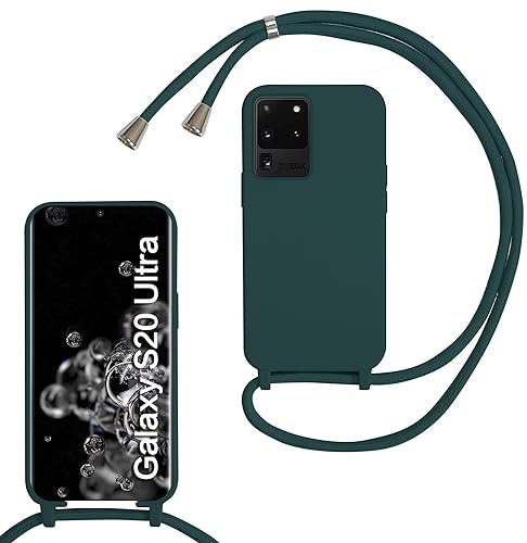 MBSLFY Silikon Handykette für Samsung Galaxy S20 Ultra Hülle mit Band,Silikon Necklace Handyhülle mit Abnehmbar Kordel zum Umhängen Stossfest Bumper Handy Schutzhülle für S20 Ultra, Dunkel grün MBSLFY Silikon Handykette für Samsung Galaxy S20 Ultra Hülle mit Band,Silikon Necklace Handyhülle mit Abnehmbar Kordel zum Umhängen Stossfest Bumper Handy Schutzhülle für S20 Ultra, Dunkel grün von MBSLFY