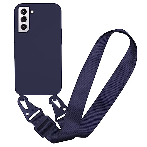 MBSLFY Silikon Handykette für Samsung Galaxy S21 Plus Hülle mit Band,Verstellbarer Halskette Handyhülle,Necklace Hülle mit Band, Handyhülle für zum Umhängen,Case mit Schnur,Navy blau von MBSLFY