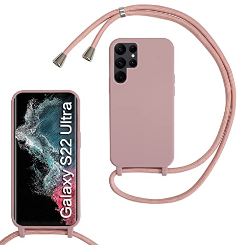 MBSLFY Silikon Handykette für Samsung Galaxy S22 Ultra Hülle mit Band,Silikon Necklace Handyhülle mit Abnehmbar Kordel zum Umhängen Stossfest Bumper Handy Schutzhülle für Samsung S22 Ultra, Hell Pink MBSLFY Silikon Handykette für Samsung Galaxy S22 Ultra Hülle mit Band,Silikon Necklace Handyhülle mit Abnehmbar Kordel zum Umhängen Stossfest Bumper Handy Schutzhülle für Samsung S22 Ultra, Hell Pink von MBSLFY