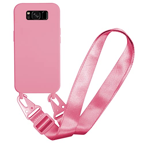 MBSLFY Silikon Handykette für Samsung Galaxy S8 Plus Hülle mit Band,Verstellbarer Halskette Handyhülle,Necklace Hülle mit Band, Handyhülle für zum Umhängen,Case mit Schnur,Rosa von MBSLFY