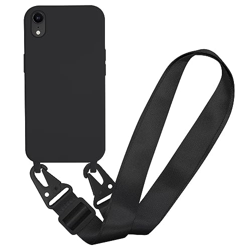 MBSLFY Silikon Handykette für iPhone 13 Mini Hülle mit Band,Verstellbarer Halskette Handyhülle,Necklace Hülle mit Band, Handyhülle für zum Umhängen,Case mit Schnur,Schwarz von MBSLFY