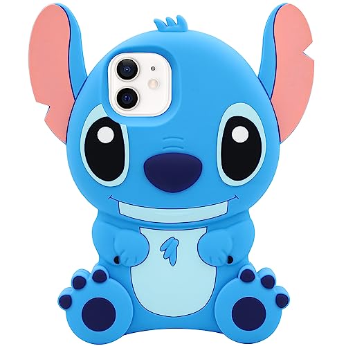 MC Fashion iPhone 12 Hülle, iPhone 12 Pro Hülle, Niedliche 3D Cartoon Stitch Weiche Silikonhülle für Teens Mädchen Frauen für iPhone 12/12 Pro 6,1 Zoll 2020 Blau von MC Fashion Group, Inc