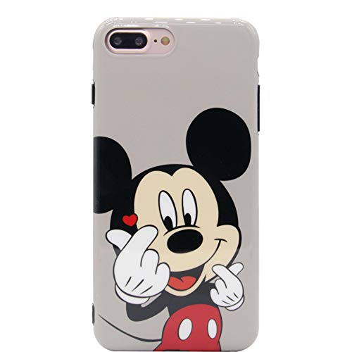 MC-Schutzhülle für iPhone 7 Plus, iPhone 8 Plus, modisch, niedliches Finger-Herz-Cartoon-Charaktere, glänzend, weich, dünn, TPU-Hülle für Apple iPhone 7 Plus/8 Plus (5,5 Zoll) (Mickey Mouse) von MC Fashion Group, Inc