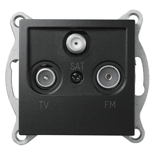 MC POWER Antennendose Unterputz | FLAIR | UP Antennensteckdose Fernsehdose Sat Dose, Anschlussdose für TV Radio Sat, matt Schwarz MC POWER Antennendose Unterputz | FLAIR | UP Antennensteckdose Fernsehdose Sat Dose, Anschlussdose für TV Radio Sat, matt Schwarz von McPower