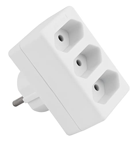 MC POWER - Steckdosenadapter Zwischenstecker | 3x Euro Mehrfachstecker Steckdosen-Verteiler, weiß von MC POWER