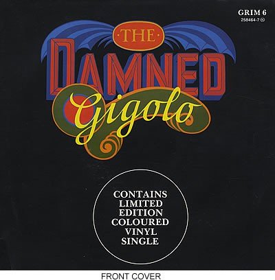Damned Gigolo Edited Version 7" MCA GRIM6 EX/EX 1986 poster sleeve, blue vinyl von MCA Records