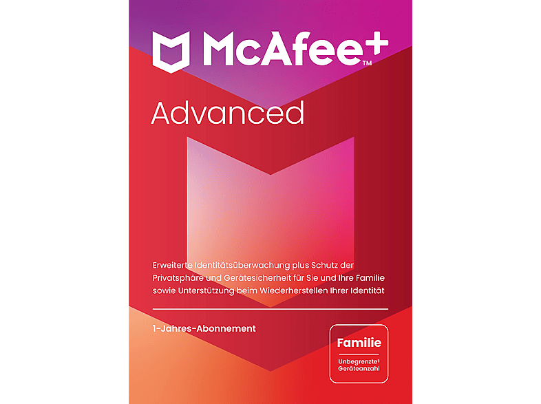 MCAFEE+ ADVANCED - FAMILY, 1 Jahr, Code in einer Box [PC, iOS, Mac, Android] [Multiplattform] von MCAFEE