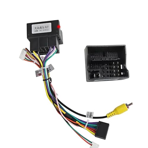 Adapterkabel 40 PIN 52 PIN für VW Golf MK5 MK6 V VI Polo Passat, 16 Pin für Android Autoradio Stereo Kabelbaum mit Lenkradsteuerungslinien mit Canbus-Box (52 Pin) von MCEKOS