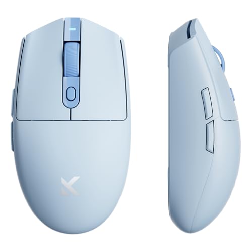 MCHOSE G3 Kabellose Gaming-Maus, 26 000 DPI, 8K-Abrufrate, 650 IPS, Leichtgewicht 64 g, 8 Programmierbare Tasten, Esports Gaming-Mäuse BT 5.0/2,4 G/USB-C, 170 h Akku, Windows/Mac/Xbox Serie-Blau MCHOSE G3 Kabellose Gaming-Maus, 26 000 DPI, 8K-Abrufrate, 650 IPS, Leichtgewicht 64 g, 8 Programmierbare Tasten, Esports Gaming-Mäuse BT 5.0/2,4 G/USB-C, 170 h Akku, Windows/Mac/Xbox Serie-Blau von MCHOSE