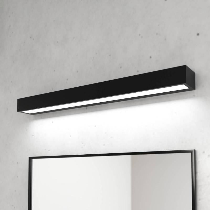 LED-Bad-Wandlampe Vola, IP44, schwarz, 4.000 K, Breite 60 cm von MCJ