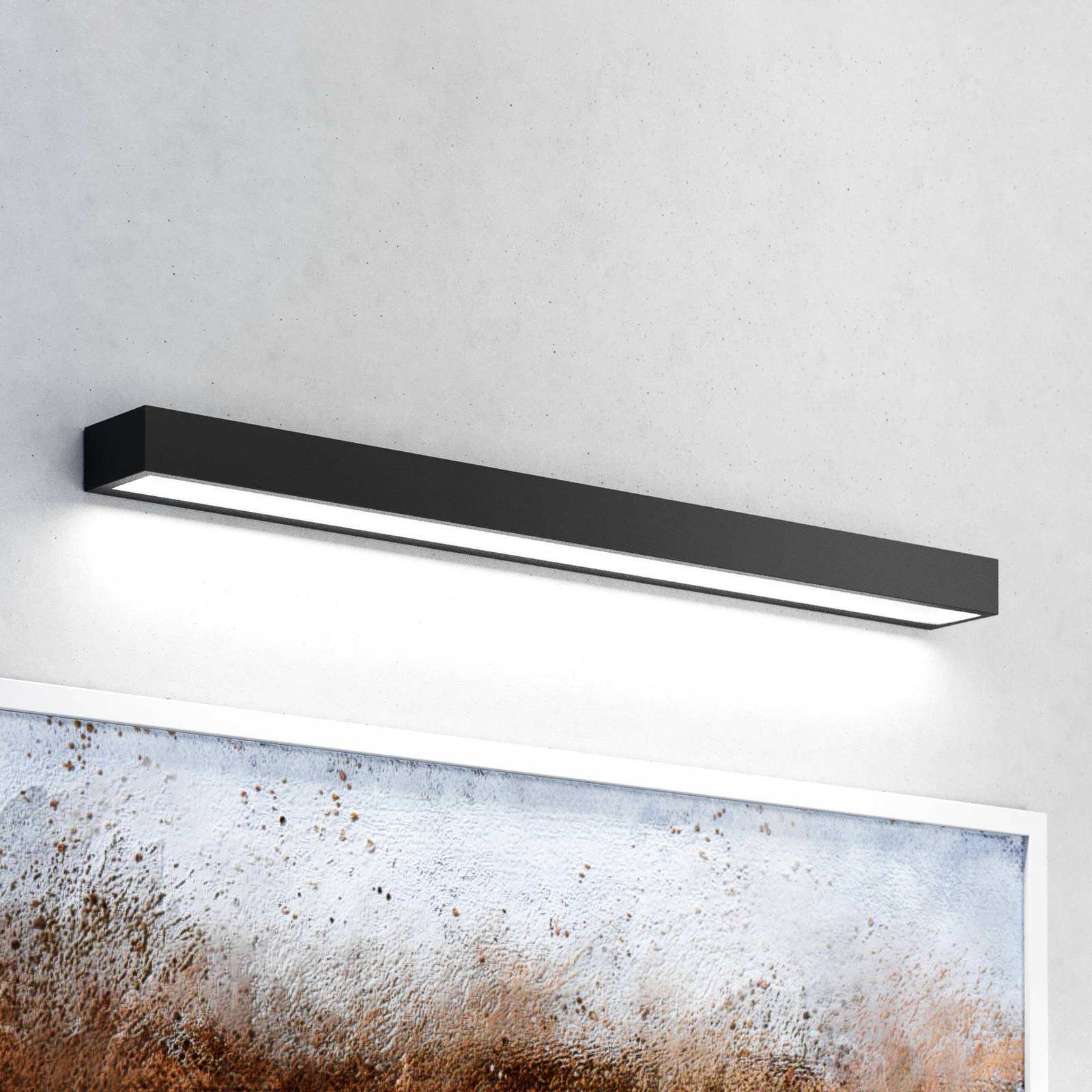 LED-Bad-Wandlampe Vola, IP44, schwarz, 4.000 K, Breite 80 cm LED-Bad-Wandlampe Vola, IP44, schwarz, 4.000 K, Breite 80 cm von MCJ