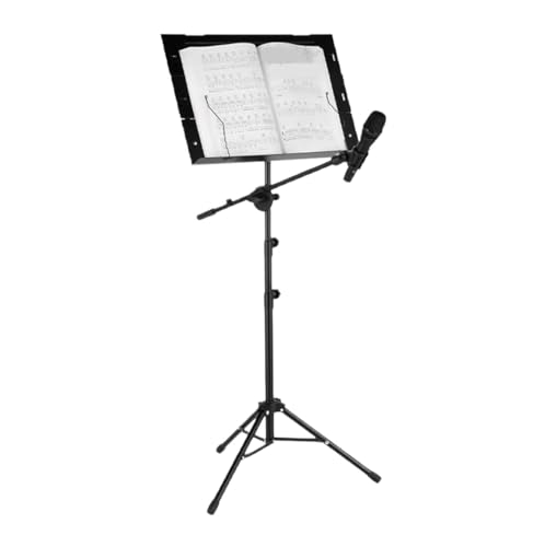 Notenständer Faltbarer Notenhalter Mit Mikrofonständer Notenständer Professioneller Buchständer Notenpult von MCLIUJIA