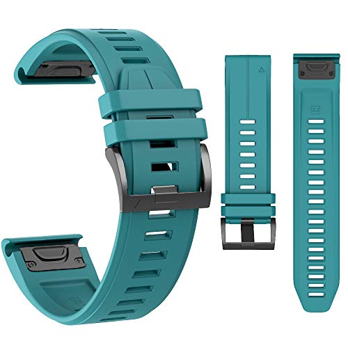 MCXGL Ersatz für Garmin Fenix 5X Sport Silikon Uhrenarmbänder Fenix 5X Plus/Fenix 5X / Fenix 3 / Fenix 3 HR 26mm Blau / Grün von MCXGL