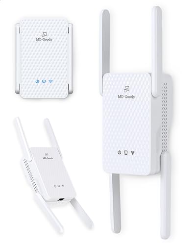 Product Title: MD-Goods WiFi 6 W-LAN Verstärker mit 3000 Mbit/s Dualband Speed & WPA3 Verschlüsselung - 2.4Ghz WLAN Repeater Starke Reichweite & Signal - Multifunktionaler WiFi Extender Steckdose Product Title: MD-Goods WiFi 6 W-LAN Verstärker mit 3000 Mbit/s Dualband Speed & WPA3 Verschlüsselung - 2.4Ghz WLAN Repeater Starke Reichweite & Signal - Multifunktionaler WiFi Extender Steckdose von MD Goods