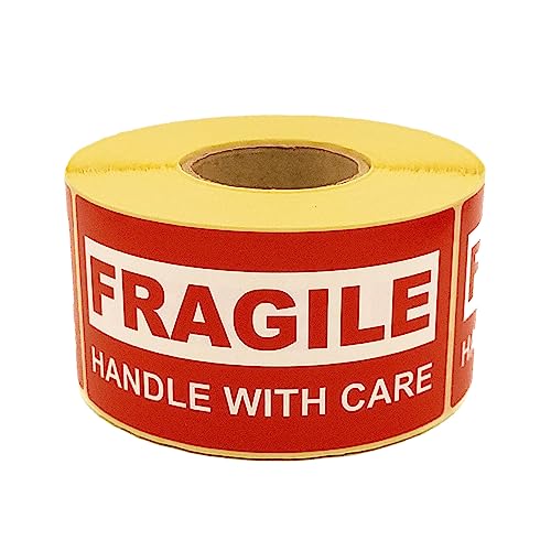 MD Labels Warnetiketten auf rolle 100x50mm – 500 Labels- Fragile- Handle with Care- Versandaufkleber - Versandhinweis Haftetiketten von MD Labels