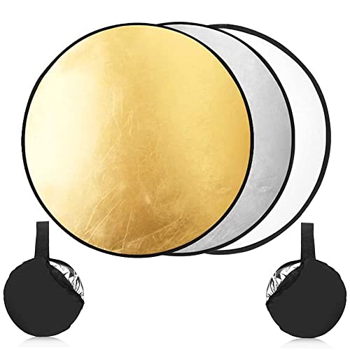 2 Stücke Runder Lichtreflektor, Fotografie Lichtreflektor, Reflektoren Fotografie Beleuchtung, Zusammenklappbarer Runder Multi Disc Lichtreflektor mit Tragetasche 2 Stücke Runder Lichtreflektor, Fotografie Lichtreflektor, Reflektoren Fotografie Beleuchtung, Zusammenklappbarer Runder Multi Disc Lichtreflektor mit Tragetasche von MDDZ